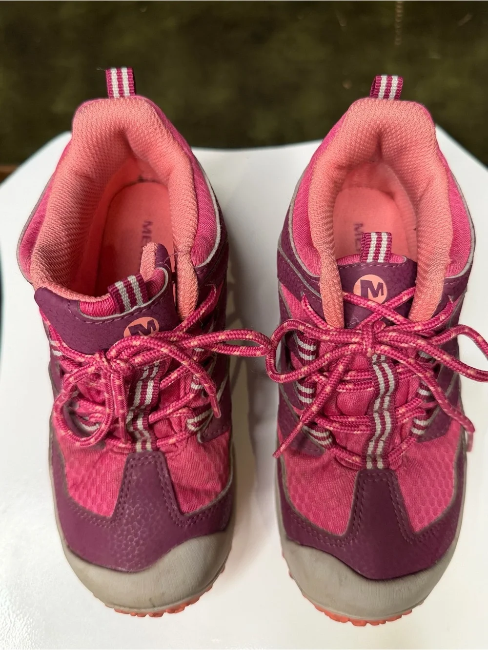 Merrell Chameleon 7 Mid Waterproof Kids Hiking Shoes Pink Purple US 12.5 EUC